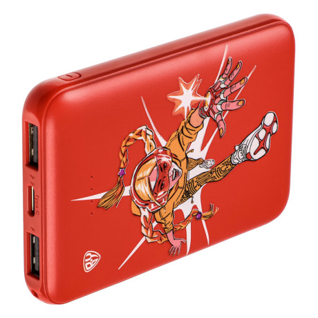 BY Аккумулятор мобильный, 5000мАч, 2xUSB, 2А, Герои, ЗАРЯ