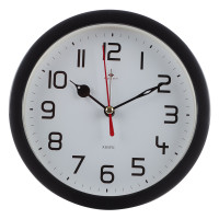 Будильник кварц d=15см, корпус черный &quot;Классика&quot;, арт. В4-003