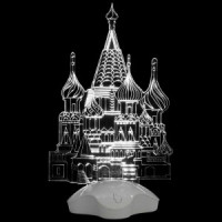 Св-к новогод. акриловый &quot;Собор&quot; 7LED т.-белый 24*8*27см, (3*ААА н/к) Волшебная страна