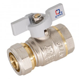 СТАНДАРТ Кран шар. для воды 20х3/4" (ц-вн, ц/г) бабочка CWPF3420