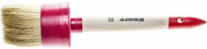 Кисть круглая STAYER "MASTER", светлая натур. щетина, пласт. корпус, деревян.ручка, №20x65мм (6!!!)