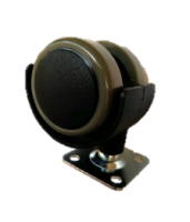 Колесо мебельное на площадке с прорезиненным роликом Ø 50мм