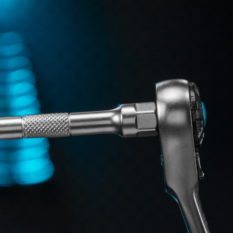 Набор торцевых головок, трещотка 120 зубьев, 1/4", CrV, 36 предметов Gross