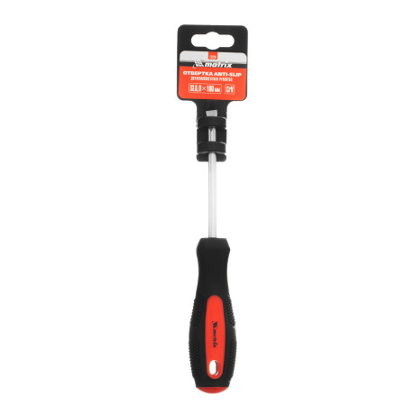 Отвертка Anti-Slip, SL6 х 100 мм, CrV, двухкомпонентная рукоятка Matrix