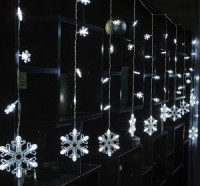 Гирлянда-занавес ULD-E2706-100/DTA Снегопад 100LED белый 2.7x0.6/10нит 8реж. IP20 Uniel