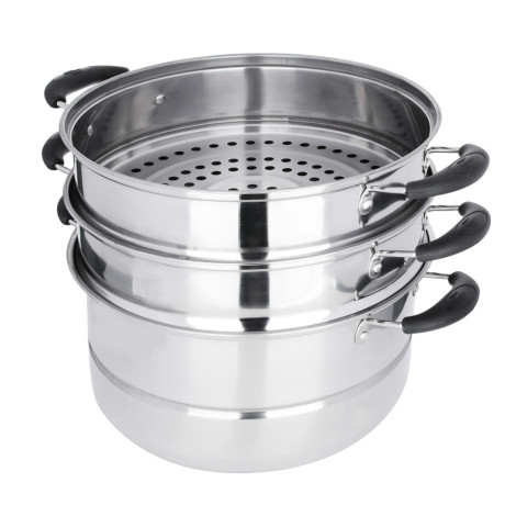 Мантоварка, 28см, нержавеющая сталь, 3 яруса