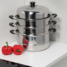 Мантоварка, 28см, нержавеющая сталь, 3 яруса