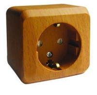 Systeme Electric Этюд роз. ОУ 1 мест. темн. бук (пл.осн., земля, штор.) PA16-004T (17!)