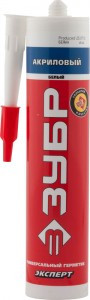 Герметик акриловый ЗУБР "ЭКСПЕРТ" белый, универсальный, 280мл