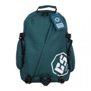 Рюкзак подростковый 47x35x18см, 1 отд., 4 карм., ручка, сетчатая спинка, значки, ПЭ, зеленый