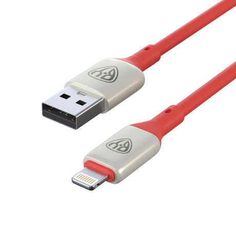 BY Кабель для зарядки Space Cable Pro iP, 2.4А, 1м, Быстрая зарядка, штекер металл, красный