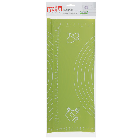 VETTA Коврик силиконовый для раскатки теста с принтом, 50х40см, 3 цвета