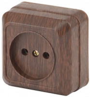 ЭРА Intro Quadro роз.ОУ 1 мест. 16А (керамика) венге 2-201-10 0224