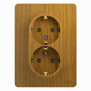 Systeme Electric GLOSSA роз. СУ 2 мест. темный дуб (пл.осн., земля) GSL000524 (10!)