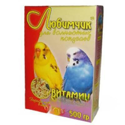 Любимчик Корм (зерносмесь) для волнистых попугаев 500 г с витаминами Крепкое здоровье и иммунитет 0092 х18