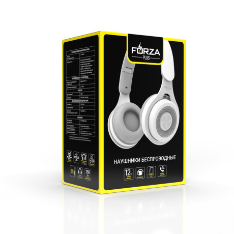 Наушники беспроводные полноразмерные FORZA SoundMate, 250мАч, BT5.3, складные, белые