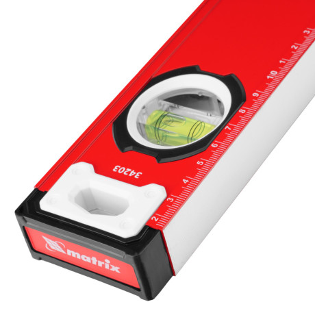 Уровень алюминиевый, фрезерованный, 3 глазка, рукоятки, 1000 мм Matrix