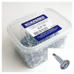Саморез с прессшайбой со сверлом 4,2*16 (300 шт EC) (цена за уп) НАКРЕПКО 201002