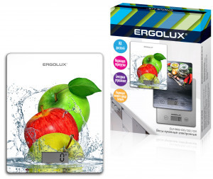Весы кухон. эл. ERGOLUX ELX-SK02-С01 Яблоки, до 5 кг, 20*14cм, ЖК дисплей, 1xCR2032  84645