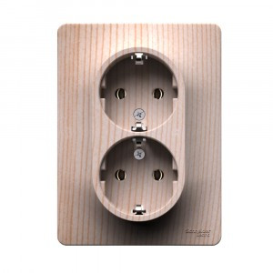 Systeme Electric GLOSSA роз. СУ 2 мест. (земля) 16А сосна GSL001524 (6!)