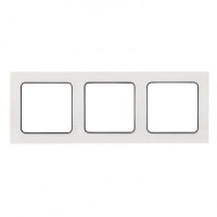 EKF Стокгольм рамка 3 мест. белая с линией цвета черный (PC) EZM-G-304-20