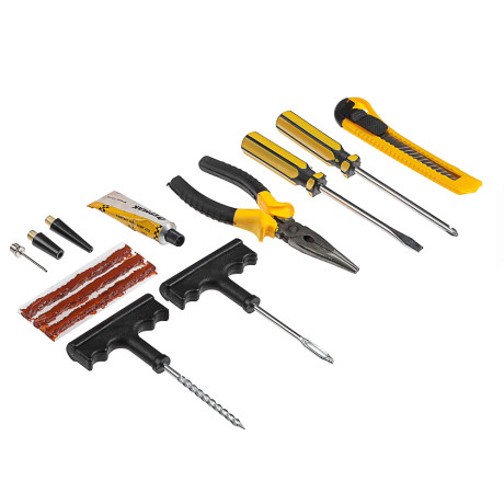 ЕРМАК Набор 12 предметов с компрессором "Торнадо" АС-580, 45 л/мин, 150Вт