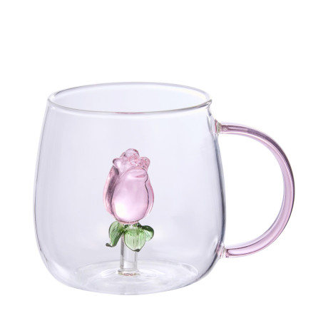 Кружка тм MILLIMI Роза, 390мл, стекло