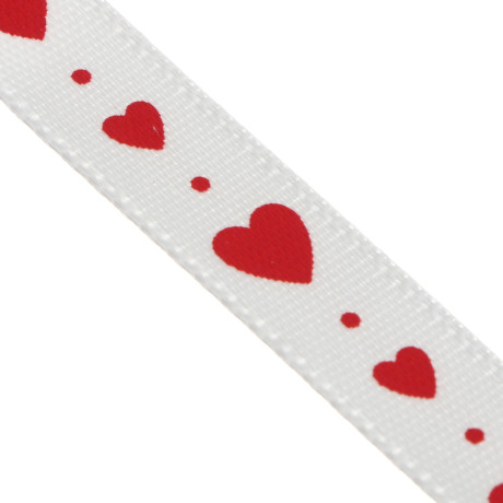 Лента для подарков тм Fntastic "Сердечки", 1 см x 3 м, полиэстер