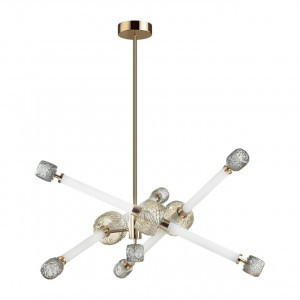 ODEON LIGHT 5426/54CL L-VISION ODL_EX24 23 зол./бел/дымч/коньяч/стекло Люстра LED 54W 3000K KLIFF