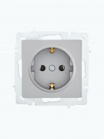 Lezard VESNA мех. роз. земля СУ 1 мест. 16А платина (ПБТ) (корп. ABS)  742-3588-122B