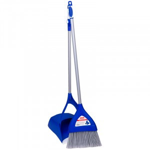 Совок д/мусора+Щетка-сметка,складной, металл ручка 66см,резин.кромка 266767 OfficeClean Professional