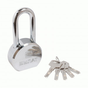 Замок навесной БУЛАТ ВС6-Т65-01МХ (ВС1С-865Д) хром d10,5 мм 5 перф. кл.(24,6)