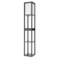 LUMION 8092/1F COMFI LN25 черн./бел., дерево/текстиль Торшер Е27 60W 220V PRACTIC