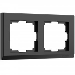 Werkel рамка СУ 2 мест. Stark (черный)  (WL04-Frame-02-black a029215)W0021808 a050923