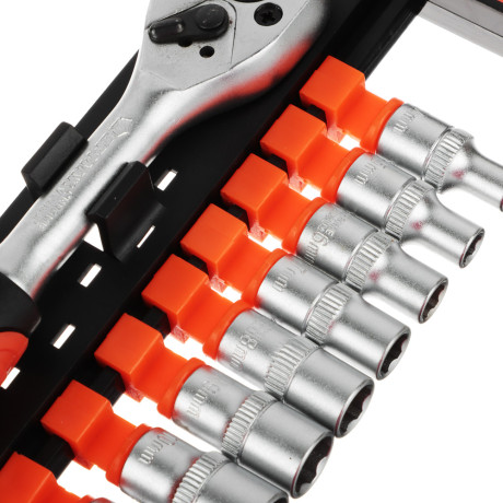 ЕРМАК Набор профессионального инструмента, 11 предметов, 1/4" (головки и трещотка)