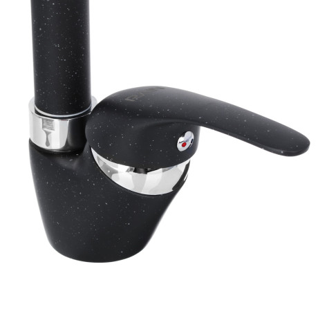 RAIN Смеситель для кухни Веста, высокий излив, картридж 35мм, латунь, под гранит, черный