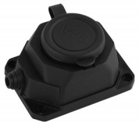 ЭРА розетка прямая 1гн. с загл. каучук 2Р+РЕ 1х16А 220-240V IP44 черная K-1e-B-IP44 4806 (Турция)
