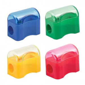 Точилка ПИФАГОР с контейнером, пластик., "Сундучок", цвет корпуса ассорти, 226938