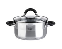 Кастрюля нерж сталь с крышкой Телфорд 2,0л, стенки 0,6мм, дно 2,8мм, индукция TR-17192 TalleR