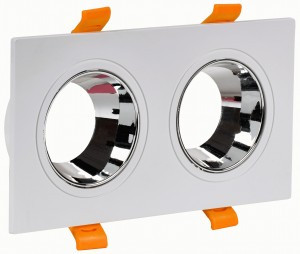 IEK св-к 4108 встр. поворотн. 2хGU10 белый/хром пласт.