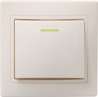 IEK КВАРТА ВС10-1-1-ККм выкл. СУ 1 кл. с инд. 10А крем. EVK11-K33-10-DM