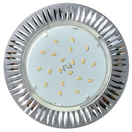 Ecola GX53 H4 DL5383 св-к Рифленые реснички Матовый Хром/Алюм. 20x110 FC5383ECB (10!)