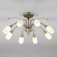 EUROSVET Люстра 8x40W 700х370 металл античная бронза/белый Ginevra 30280/8