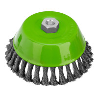 Щетка для УШМ, 150 мм, М14, &quot;чашка&quot;, крученая проволока 0.5 мм Сибртех