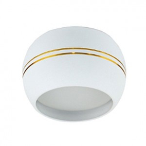 Ecola GX53SP 5395 св-к накл. СПОТ Сфера углублен. Белый матов. с золот.полос.90x52 SS535WECB (10!)