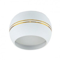 Ecola GX53SP 5395 св-к накл. СПОТ Сфера углублен. Белый матов. с золот.полос.90x52 SS535WECB (10!)