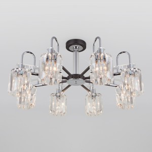 EUROSVET Люстра 8x60W 730х340 металл прозрачный/графит Tenia 70090/8