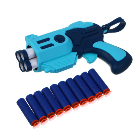 ИГРОЛЕНД Бластер "Техно", с мягкими патронами, 10 шт, EVA, PP, 16,5х5,5х13 см, 3 дизайна