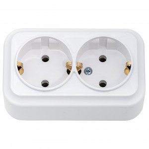 Bylectrica Вариант роз. 16А 2 мест. ОУ (земля) (корп. ABS) белый РА16-0142