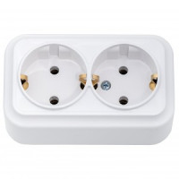 Bylectrica Вариант роз. 16А 2 мест. ОУ (земля) (корп. ABS) белый РА16-0142